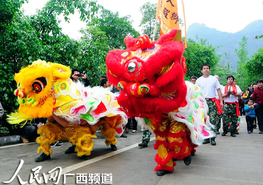 雄狮争春(记者张红璐/摄)