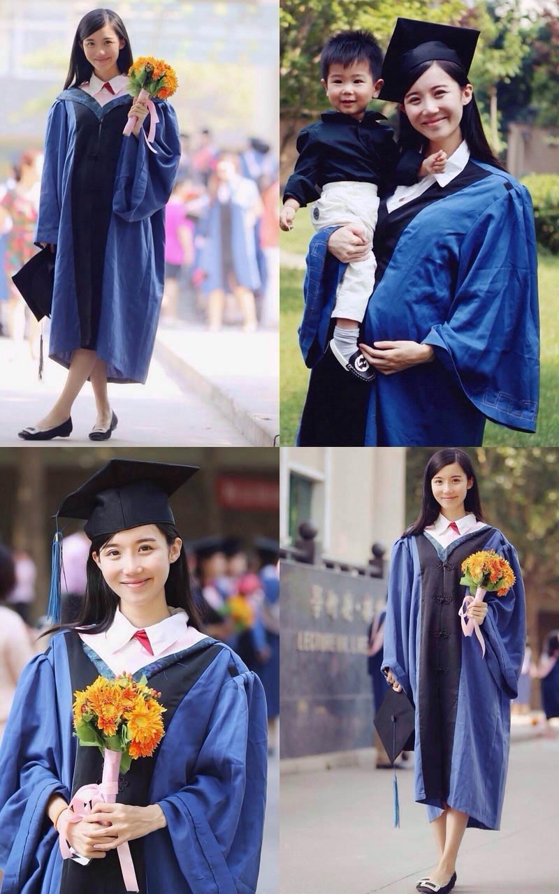 美女硕士抱儿子怀<em>女儿</em>拍毕业照 网友赞:人生赢