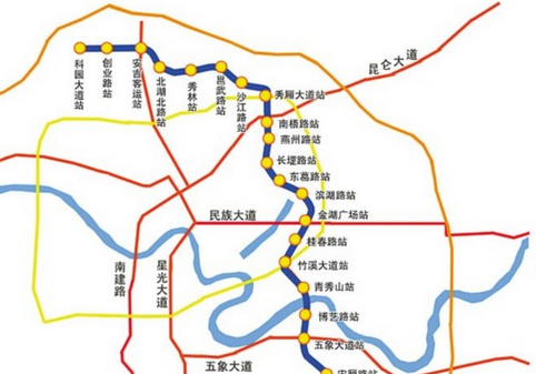 南宁地铁3号线公布23个站址 一期工程2020年完工