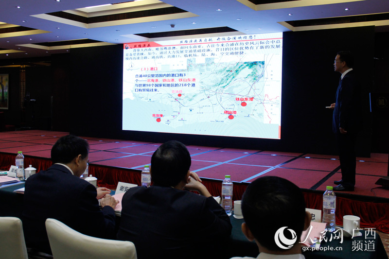 合浦县委书记,龙港新区北海铁山东港产业园党工委书记王方红介绍园区