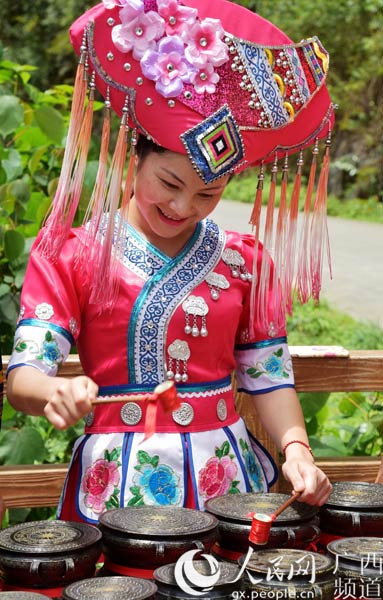 广西罗城：音乐铜鼓天门景区奏响“天籁之音”