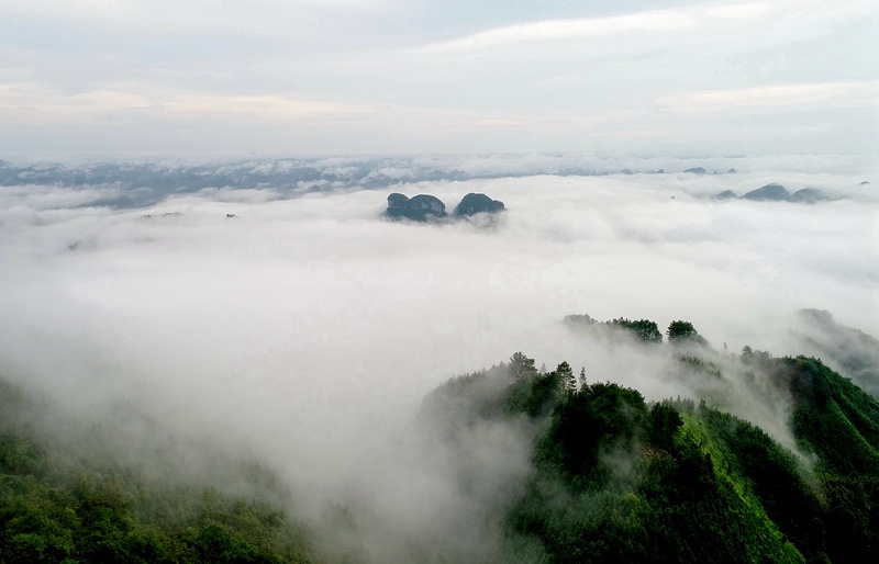 广西罗城:山村雾海如仙境