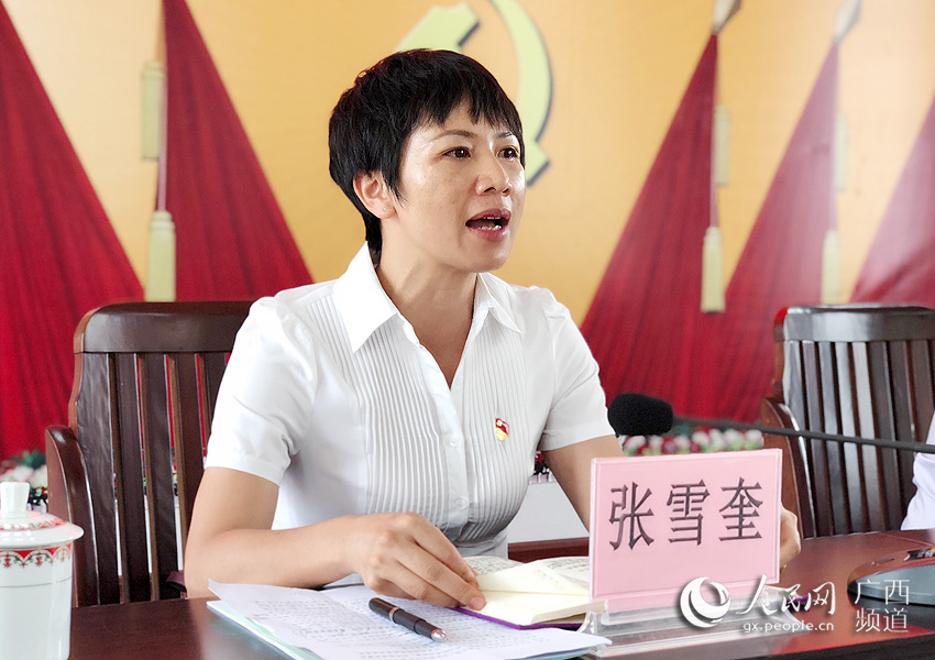 天等縣委常委、宣傳部部長張雪奎發表講話