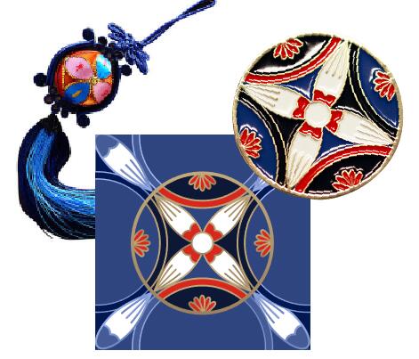 繡球胸針：胸針的設計靈感來源於繡球。繡球是壯族的吉祥物，代表著美好的愛情和吉祥的祝福。