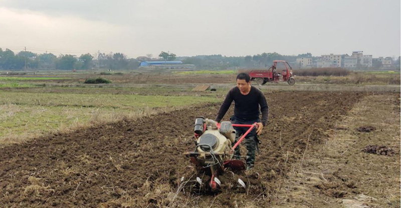 圖為村民正在整地，為水稻育苗做准備。桂林市委宣傳部供圖