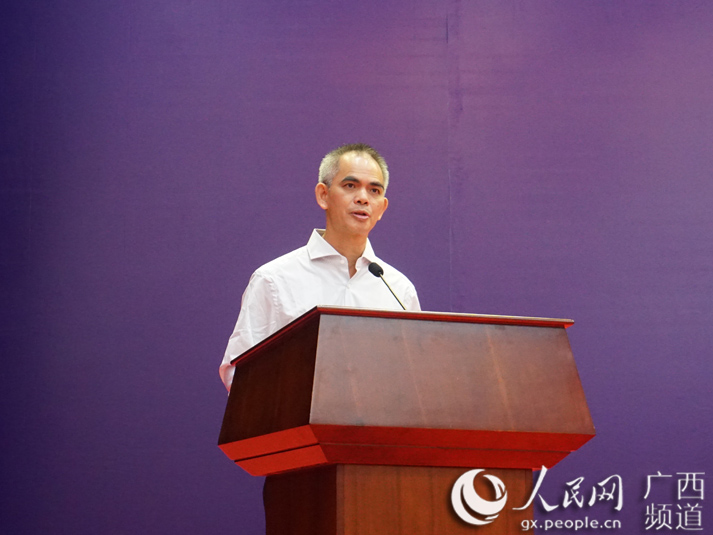 獲表彰代表廣西柳州鋼鐵集團有限公司董事長潘世慶演講。於思琪攝