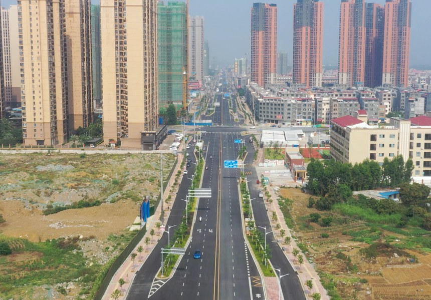 圖為郁林路東段（解放北路-中山路）已完成全部施工內容，已滿足道路通行條件。中國一冶供圖