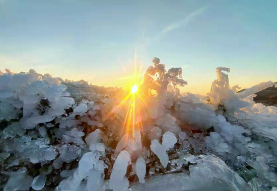 正江嶺上霧凇美景。謝小明攝