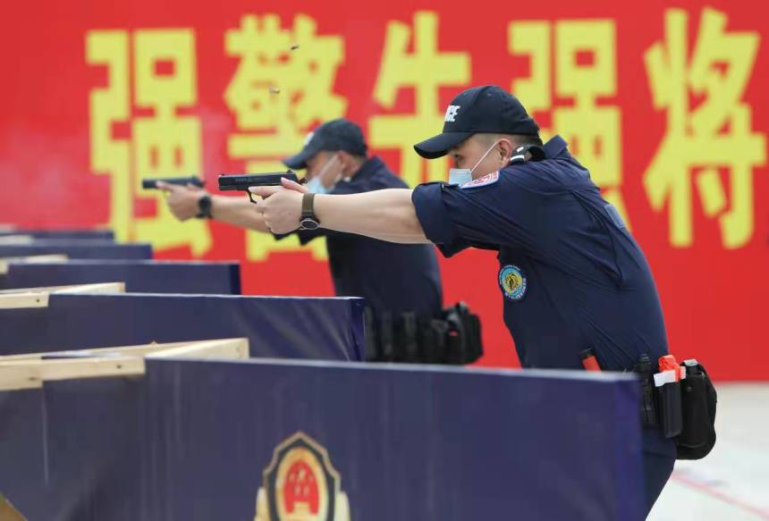2022年广西公安实战大练兵“每月一训”开训日活动现场。广西公安厅供图