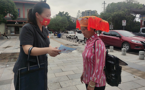 永福縣人民法院積極開展打擊整治養老詐騙專項宣傳。桂林市中級人民法院供圖