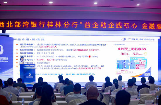 桂林分行详细讲解北行助企政策和惠企产品。广西北部湾银行供图