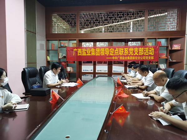周金扬为崇左分公司党支部上党课。刘昕摄