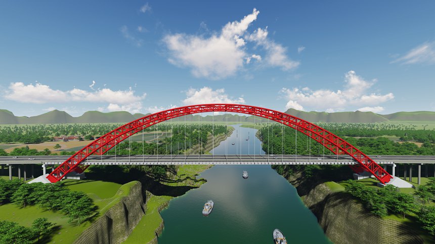 正龙红水河特大桥效果图。广西路建集团供图