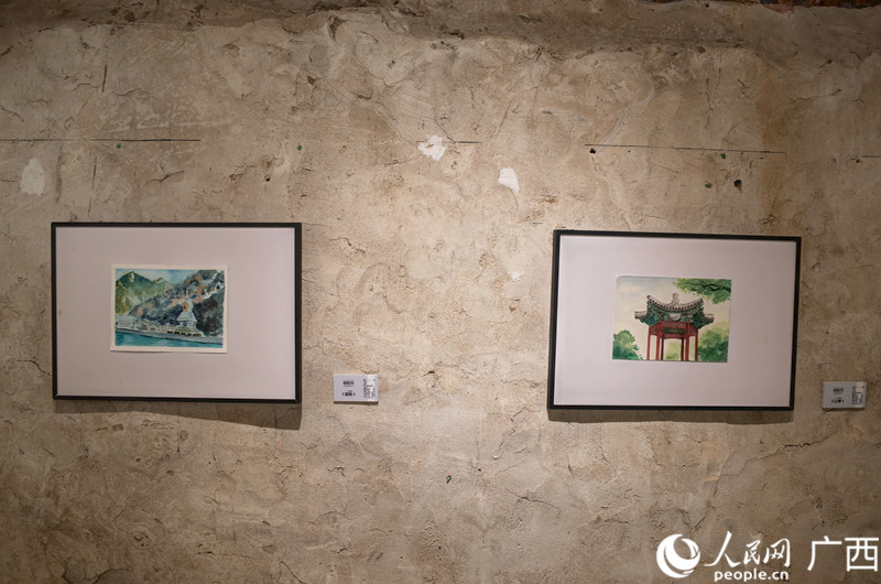 青年艺术家刘牧天部分作品展示。人民网 覃心摄