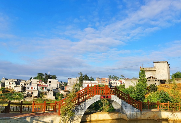 图为徕周村内的梅花山文化园