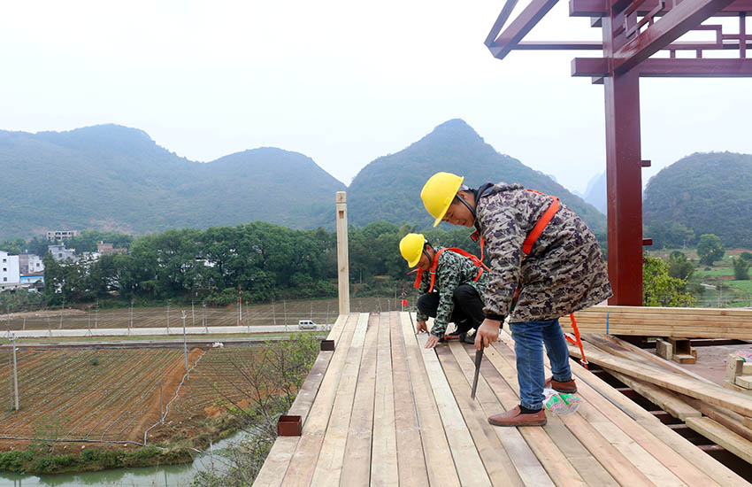 钟山县英家大头菜产业示范区加快园区基础设施建设。廖超文摄