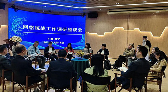 上海新的社會階層研究中心調研組到廣西調研網絡統戰工作