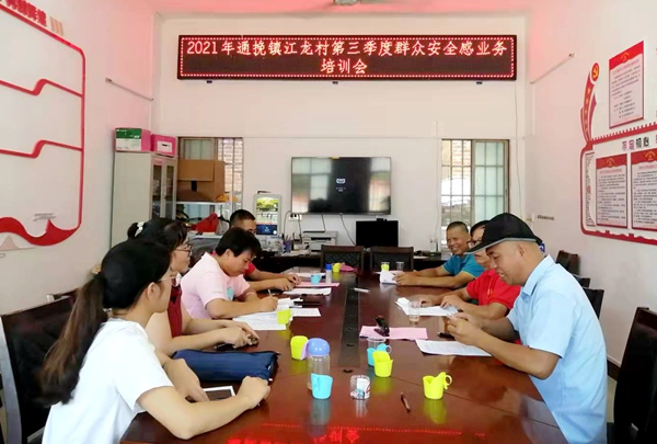 江龙村“两委”召开群众安全感业务培训会。