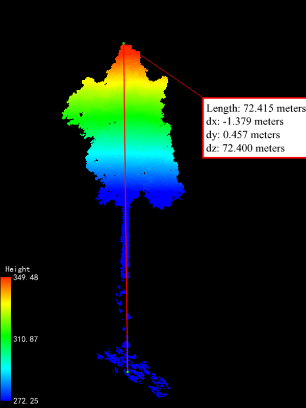 通过激光雷达点云数据量测，望天树高度为72.4米.jpg