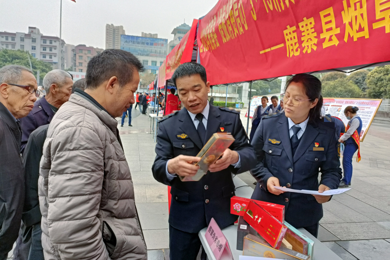 图为党员向社会群众开展普法宣传。覃仕隆摄