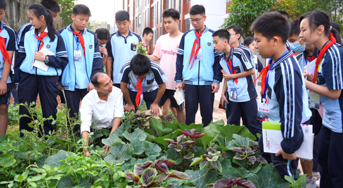 唐小付给学生们讲解种植知识。