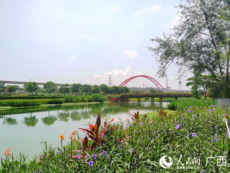 那考河湿地公园一角。人民网 付华周摄