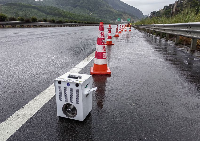 道路交通现场安全事故监控预警系统现场使用情况。段珵鉷摄