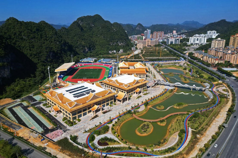 凭祥市文化体育中心落成。（庞立坚摄）