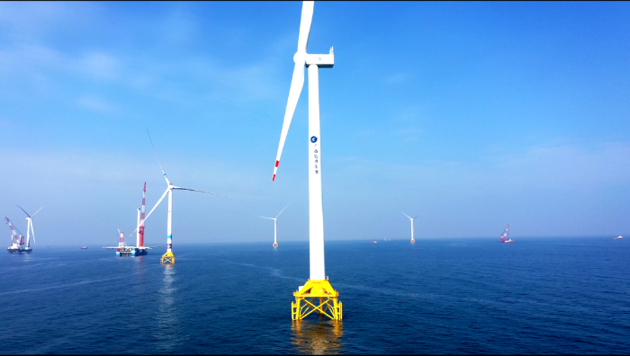 廣西防城港海上風電場。秦麗群攝