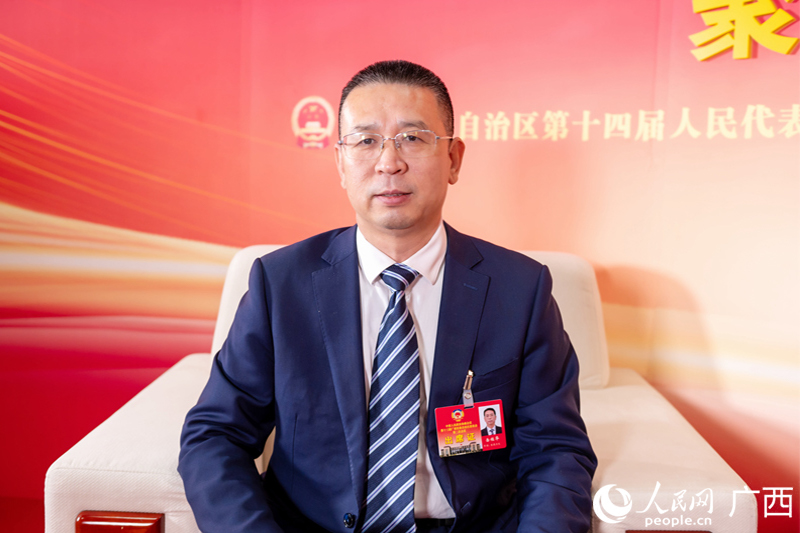 岳桂华代表接受专访。人民网记者 严立政摄