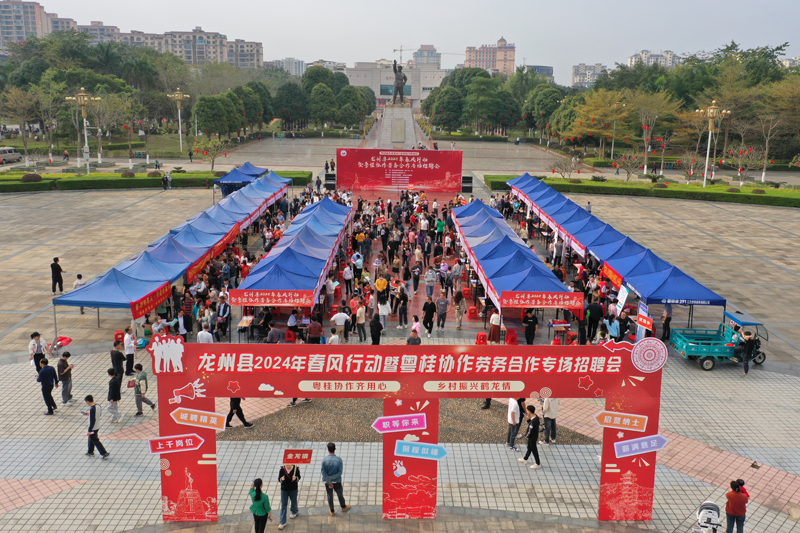龙州县2024年春风行动暨粤桂协作劳务合作专场招聘会现场。农振华摄