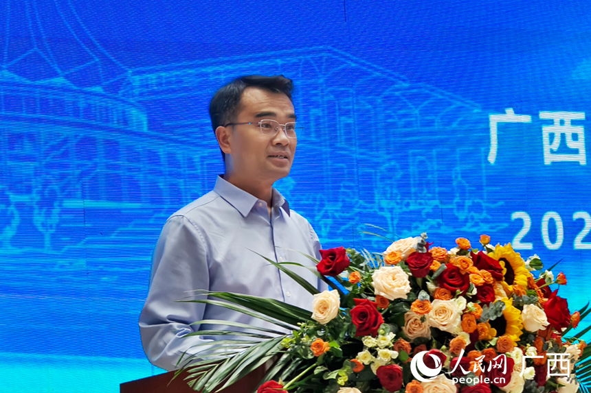 北京中关村智酷双创人才服务股份有限公司总经理曹俊铵作企业端联盟工作总结。人民网记者 庞冠华摄