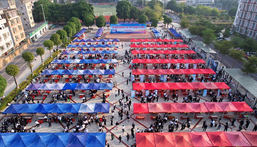 11月7日，右江民族医学院2025届毕业生就业校园“双选会”在知新广场顺利举行。莫金霖摄