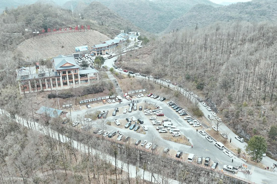 大石围景区车潮如海,人气爆棚。乐业县融媒体中心供图