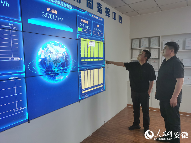 单海峰与同事分析水体净化情况