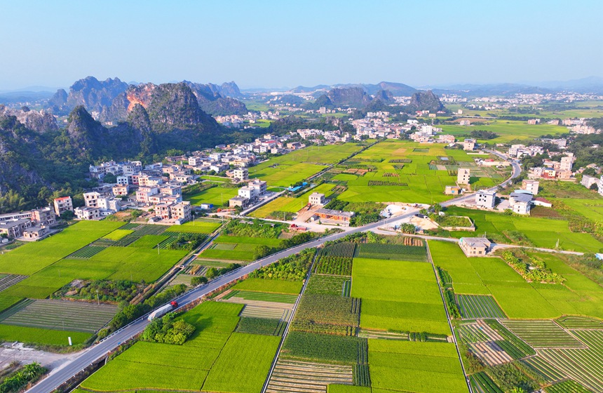 国道241线呼和浩特至北海公路玉林市陆川县珊罗镇路段。朱柏霖摄