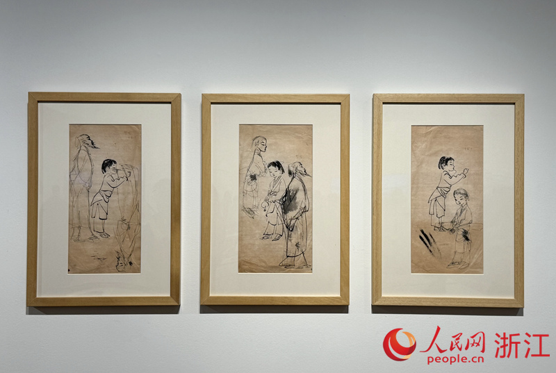 展出的动画人物设计画稿
