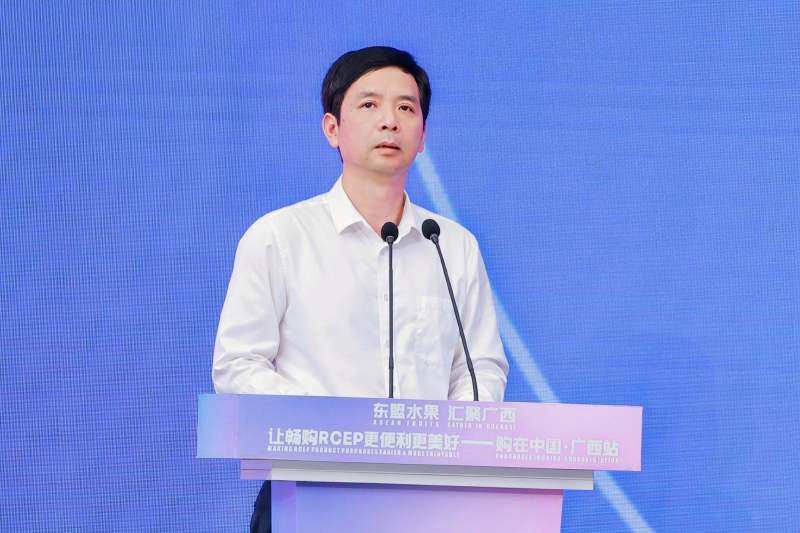 李硕作广西口岸通关便利化推介。主办方供图