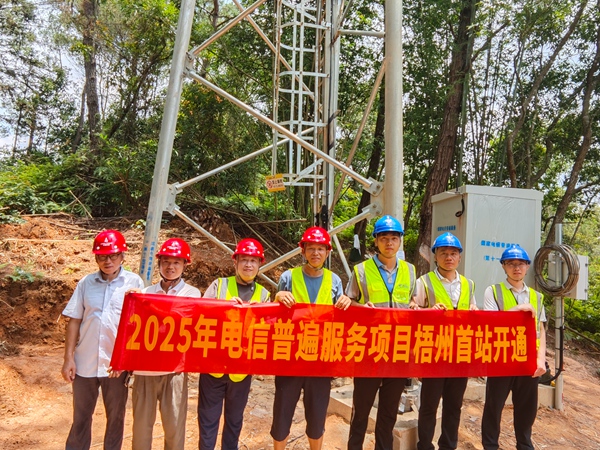 梧州电信协同梧州通管办及梧州铁塔相关工作人员对基站进行开通验收工作。卢紫薇摄
