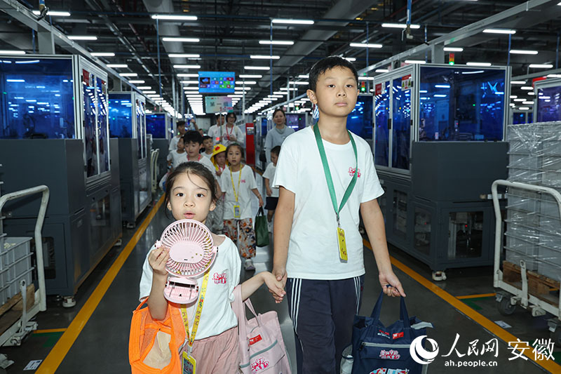 “小候鸟”们参观德力西工厂。