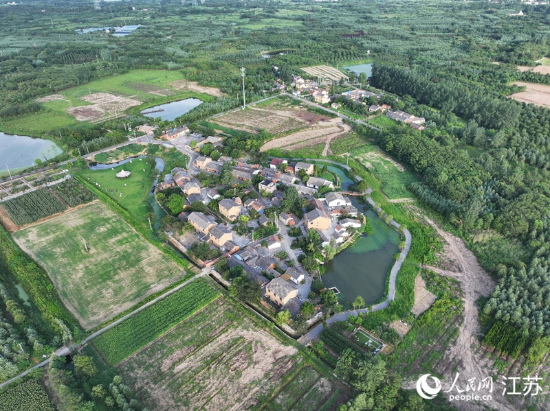航拍南京市浦口区赵湖村