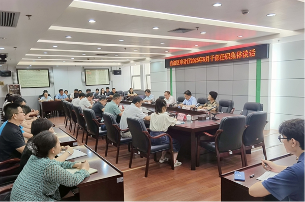 自治区审计厅组织开展干部任职集体谈话现场