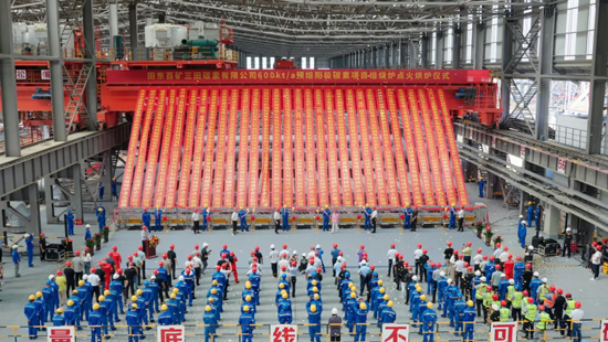 田东百矿三田碳素有限公司年产60万吨预焙阳极项目焙烧炉点火烘炉仪式现场