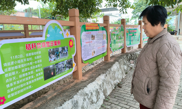 村民在觀看宣傳內容。