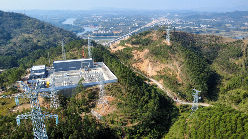 110kV凤岭站航拍。黄金玉摄