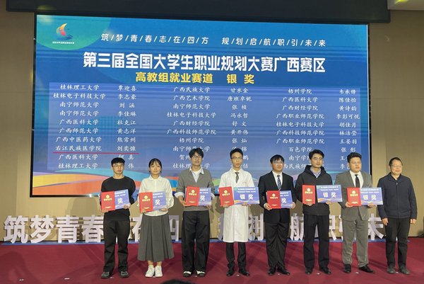 护理学专硕刘奕慷同学（左四）获高教组就业赛道研究生组银奖