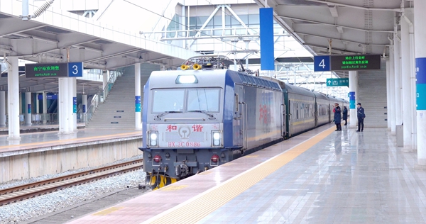 Y876次“桂行天下”旅游专列即将从南宁站发车。丁明宇摄