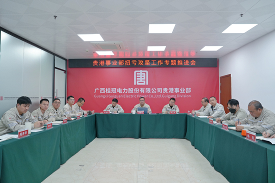 召开扭亏攻坚工作专题推进会。桂冠电力贵港事业部供图