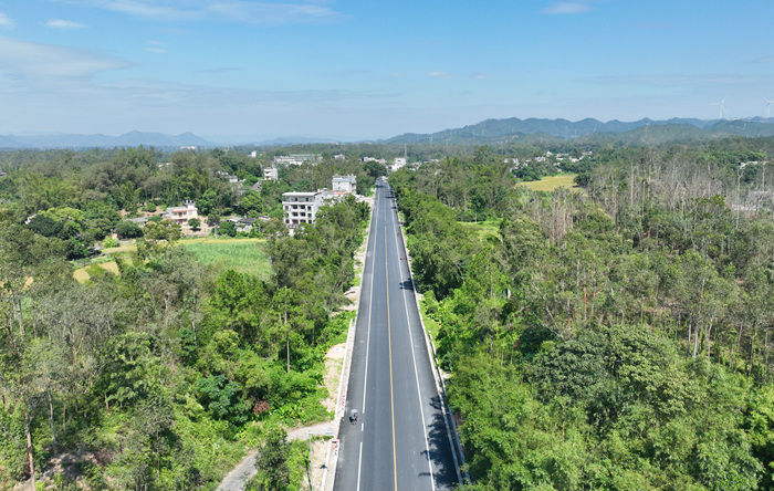省道206線荔浦至廉江公路玉林市陸川縣良田鎮路段。朱柏霖攝