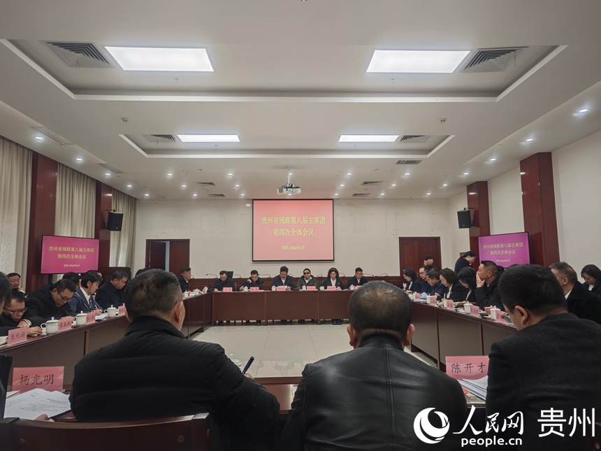 贵州省残联第八届主席团第四次全体会议现场。